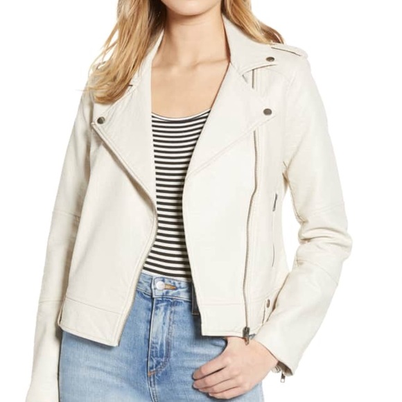 cupcakes & cashmere Jackets & Blazers - Faux leather Moto jacket - BONE color